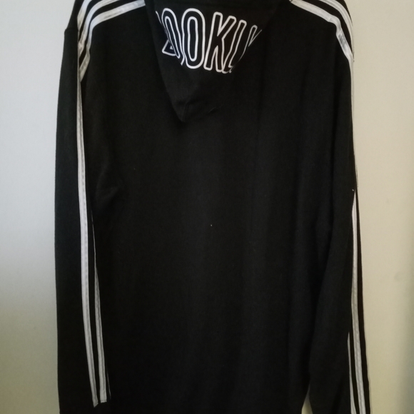 Black and white Brooklyn Nets hoodie by Adidas..size xl - Picture 5 of 5